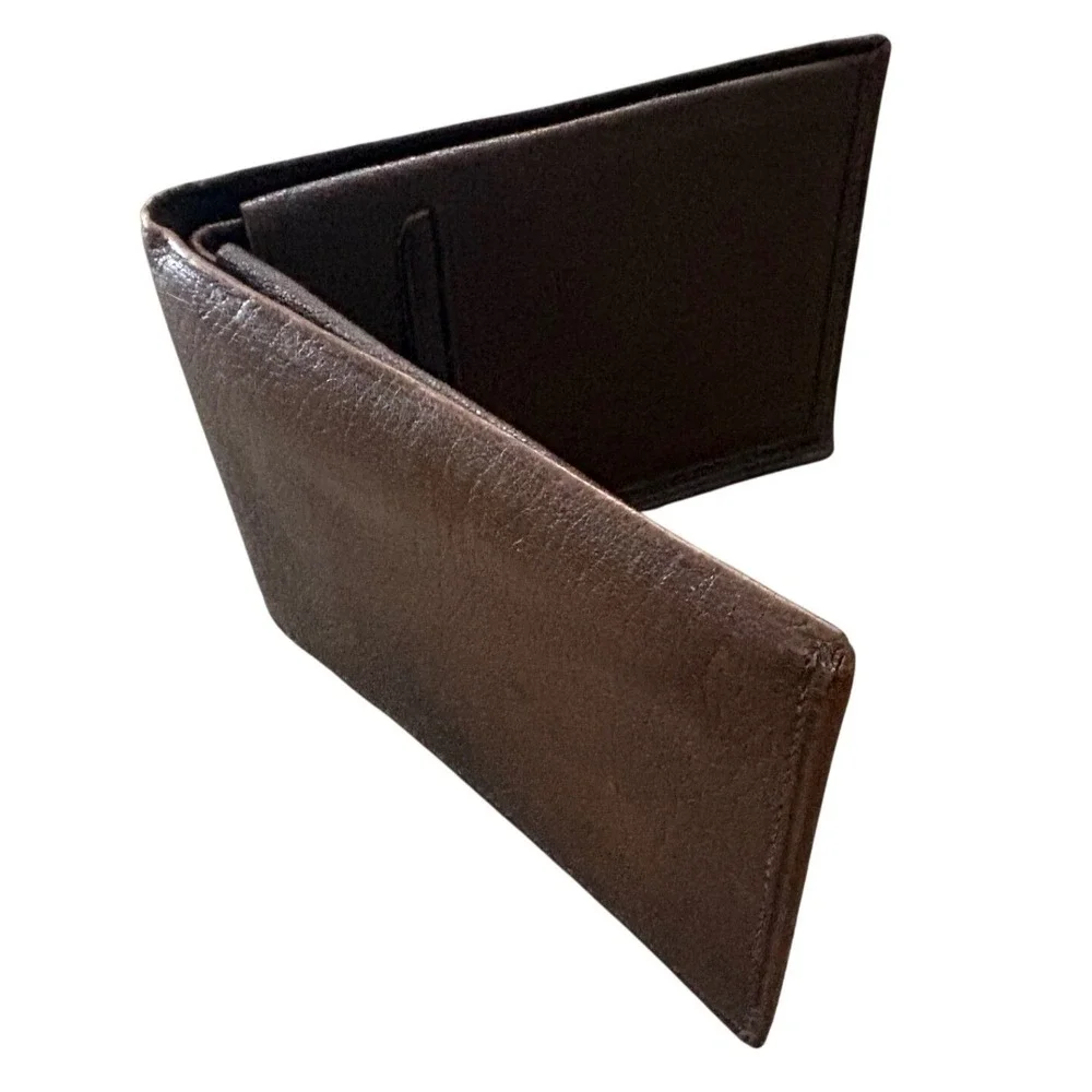 VTG 1970s Prince Gardner Mens Goatskin Bifold Wallet USA Made Brown Leather EDC